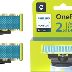 Lâmina antifricção Philips Norelco OneBlade, lâmina de substituição genuína para barbeador e aparador elétrico OneBlade, aço inoxidável durável, acabamento, borda e barbear, pacote com 2, QP225/80
