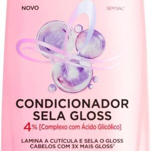 L’Oréal Paris Elseve Glycolic Gloss Condicionador Sela Gloss, Fórmula com pH Ácido e Ácido Glicólico, Combate a Porosidade, Sela as Cutículas e Alinha os Fios, 400ml