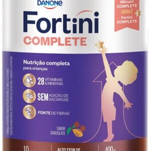 Fortini Complete Chocolate, Suplemento Infantil, 28 Vitaminas e Minerais, Fonte de Fibras e Ômega 3, 400g