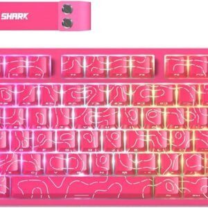 ATTACK SHARK R82 HE Teclado mecânico gamer com fio de gatilho rápido,polling de 8K,precisão de RT de 0,005 mm,taxa de varredura de 256K,amortecimento de som de 5 camadas,interruptor magnético (Rose)