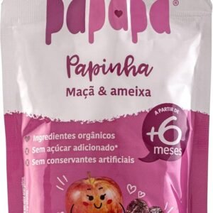 Papapá, Papinha Orgânica de Frutas, Sabor Maçã e Ameixa, 100g, Sem Açúcar Adicionado, Ingredientes Naturais