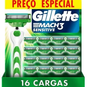 Carga para Aparelho de Barbear Gillette Mach3 Sensitive 16 unidades