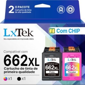 LxTek Cartuchos de Tinta Compatível com HP 662 662XL 662 XL Compatível com HP DeskJet Ink Advantage 1015 1515 2515 2516 2545 2546 2645 3515 4645 (1 Preto 1 Colorido)
