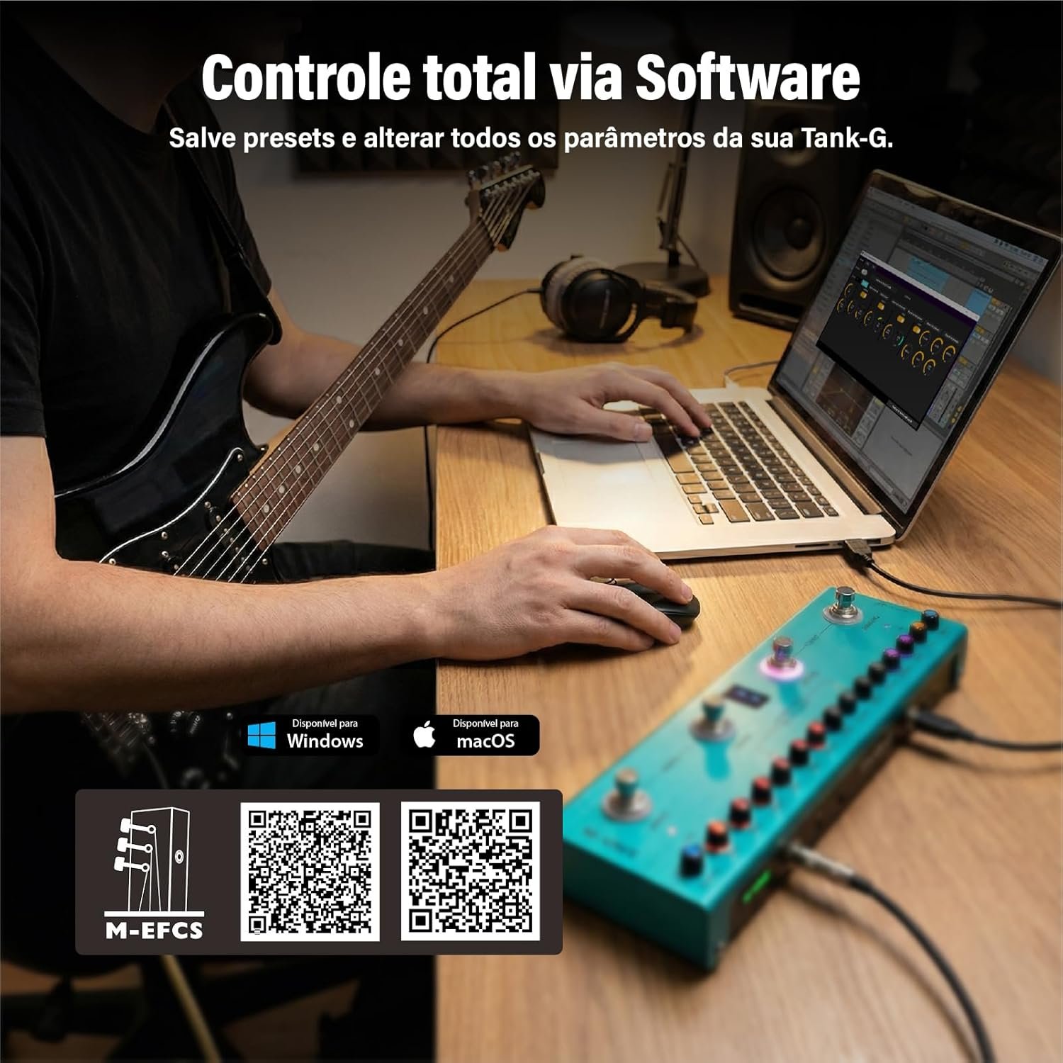 M-VAVE VEDO Tank G Pedal de Guitarra Multi-Efeitos, Effects pedaleira guitarra Reverb Delay MOD AMP Bateria lítio cuvave/mvave Recarregável, 36 Presets, 9 amp, 8 IR Cab Slots, 3 Simulação, Delay - Imagem 7