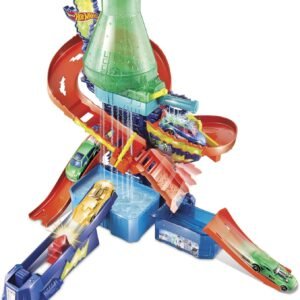 Hot Wheels City Pista de Brinquedo Color Shifters Laboratório Científico para crianças a partir de 4 anos