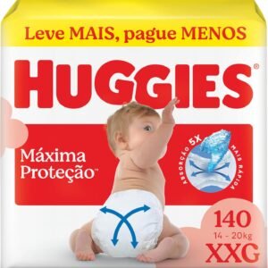 Huggies Supreme Care Fralda Descartável Tamanho Tecnologia Xtra-Flex, Canais em X, Vermelho, XXG, 140 Unidades