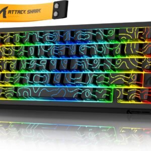 MAMBASNAKE Teclado De Gatilho Rápido Attack Shark X68 He 8000Hz, Precisão Rt De 0,01 Mm, Teclado Para Jogos Com Fio, Com Interruptor Magnético, Atuação Ajustável, Gatilho Rápido, Toque Rápido, Ilumi