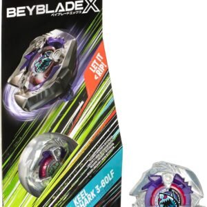 Beyblade X, Pião, Keel Shark 3-60LF – Conjunto de Brinquedo Tipo Ataque, Giro à Direita, Booster Pack – A partir de 8 Anos