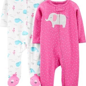 Macacão de dormir para bebês Cotton Sleep and Play, Pack of 2 Simple Joys by Carter’sMeninas