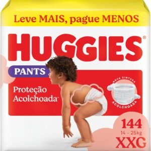 Huggies Fralda Pants Descartável Proteção Acolchoada XXG – 144 fraldas
