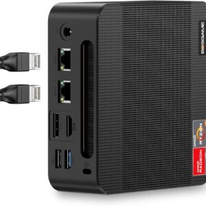BOSGAME P4 Mini PC, Computadores Desktop Ryzen 7 5825U Light Gaming PC, 32GB de RAM DDR4, SSD M.2 NVMe de 1TB, PC de mesa com três monitores, portas LAN 2,5G duplas, WiFi 6E, BT 5.2
