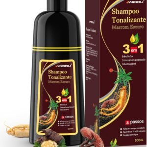 Shampoo Tonalizante Castanho Escuro 3 em 1 para Cabelos Grisalhos, Shampoo que Pinta o Cabelo para Mulheres e Homens,Tinta de Cabelo com Extratos Vegetais, Cobertura de Fios Brancos até 15 Dias, 500ml Shampoo Tonalizante Castanho Escuro 3 em 1 para Cabelos Grisalhos, Shampoo que Pinta o Cabelo para Mulheres e Homens,Tinta de Cabelo com Extratos Vegetais, Cobertura de Fios Brancos até 15 Dias, 500ml