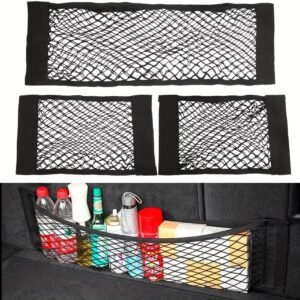Rede de carga de malha para armazenamento de porta-malas de carro, organizador de porta-malas de carro, bolsa de armazenamento de malha ajustável, 40 x 25 cm