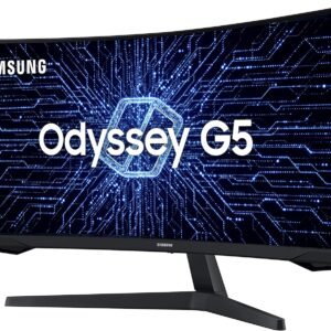 Monitor Gamer Curvo Samsung Odyssey 34’’, Ultra WQHD, 165Hz, 1ms, tela ultrawide, HDMI, Display Port, Freesync Premium, preto, série G5
