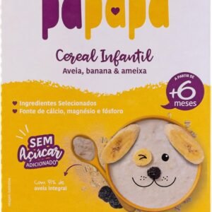 Papapá, Cereal infantil, Petit Cereal, Avêia Integral com Banana & Ameixa, Caixa, 170g, Amarelo