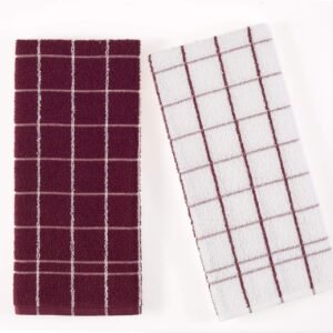 Jogo Pano de Copa Chef 2 Pçs, Teka, Bordo e Branco