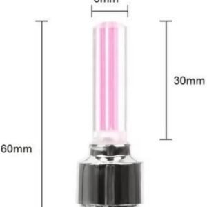 2 Luzes Bicicleta Led Roda Luminosa Fluorescente Válvula Kit de Luzes LED para Válvula de Pneu, 2 Unidades, Multicolorido, 60mm x 8mm, Iluminação Noturna para Bicicleta, Moto e Carro