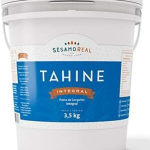 Tahine Integral 100% Natural – Sésamo Real – Pasta de Gergelim Rico em Fibras, Proteína Vegana, Cálcio e Magnésio – 3.5Kg
