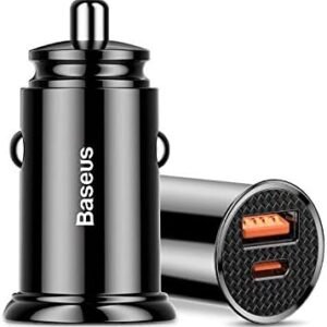 Carregador Veicular Turbo 30w Baseus Quickcharge 4.0 PD iPhone