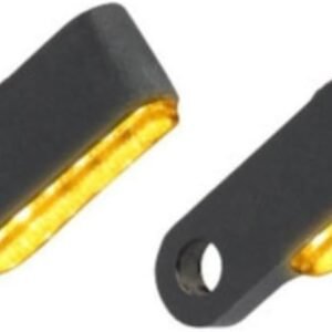 Par de Lanternas de Pisca LED Café Racer, para Moto Custom, Preto (Preto/Laranja | Esquerdo/Direito)