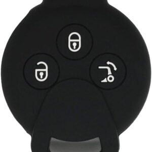 SEGADEN Capa Protetora de Silicone Capa Suporte de Pele Jaqueta Compatível com Mercedes Benz Smart Fortwo 3 Botões Controle Remoto Chave CV4953SEGADEN preto CV4953BK