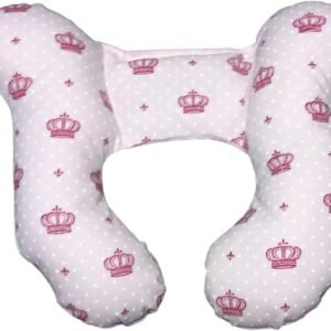 Almofada de Pescoço Posicionador Apoio Cabeça Bebe Cadeirinha (Coroa Rosa)