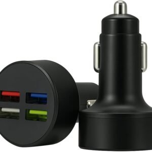 Adaptador De Carro 12V Carregador Super Rápido para Celular Turbo 4 Entradas Portatil USB Automotivo Viagem Carro