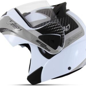 CAPACETE ESCAMOTEÁVEL PRO TORK V-PRO JET 2 CARBON BRANCO – CINZA TAM. 62