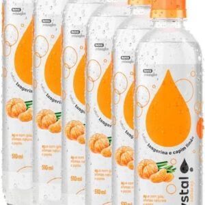 Kit Água Saborizada Crystal com Gás 6 Garrafas de 510ml (Tangerina e Capim Limão)