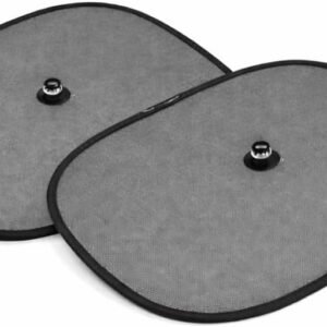 Kit 2 Protetores Solares para Janela de Carro – Cortina com Ventosa, Bloqueia Raios UV e Calor, Protege Crianças e Bebês, Dobrável e Fácil de Instalar