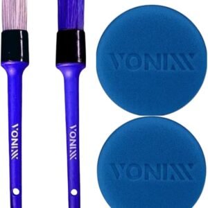 Kit de Detalhamento Automotivo com 2 Pincéis de Limpeza e 2 Aplicadores VONIXX