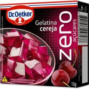 Dr. Oetker Gelatina em Pó Zero, Sabor Cereja, Sobremesa com Sabor e Consistência Deliciosa, Fácil de Fazer, 12g