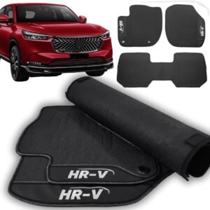 Jogo de Tapetes Automotivos Emborrachados para HRV 2019 2020 2021 2022 Impermeável Premium – 03 peças