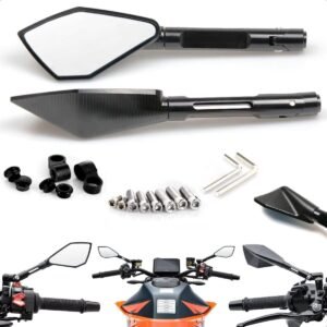 Retrovisor Esportivo Moto Universal em Alumínio Espelho Alta Resistência Naked