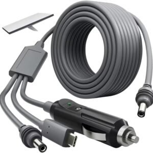 Cabo Carregador 3 em 1 Starlink Mini USB-C Plug DC e Isqueiro Veicular 12V 24V Fonte Powerbank Celular Roteador Internet Satélite Cabo Portátil Para Carro Barco Trailer Athenix