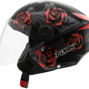 CAPACETE ABERTO PRO TORK NEW LIBERTY 3 FLOWERS BRILHANTE VERMELHO – PRETO TAM. 58