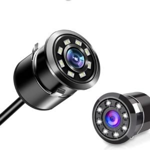 Câmera de Ré Automotiva HD com Visão Noturna 8 LEDs Infravermelhos Instalação por Furação