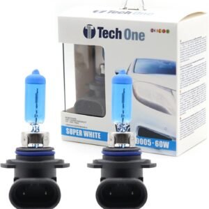 PAR LAMPADAS SUPER BRANCAS 9005 (HB3) 8500K 60W TECH ONE 12V