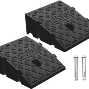 Rampa de Meio-Fio de 2 Pacotes, Cor Preta com Um Grande Gancho de Mangueira, Rampas de Meio-Fio de Plástico Leves e Portáteis para Carros Baixos, Rampa de Motocicleta, Rampas de Meio-Fio(5,1