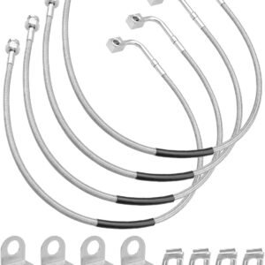 Kit de mangueira de linha de freio estendido dianteiro e traseiro substitui 89716, linhas de freio inoxidável adequadas para 4WD Jeep Wrangler JK Unlimited 2007-2018 2 portas 2WD Jeep Wrangler JK