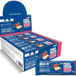 Power Protein Crisp Bar Display (12 unid. 44g), Sabor Frutas Vermelhas