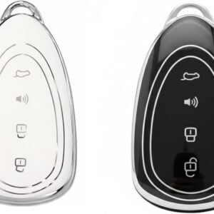 Capa Protetora De Silicone Antishock Para Chave GWM Wey 07 – Proteção Premium E Encaixe Sob Medida (KIT ( PRETO + BRANCA))