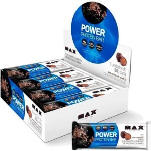 Power Protein Bar (8 unid – 90g) – Sabor Dark Chocolate Truffle, Max Titanium