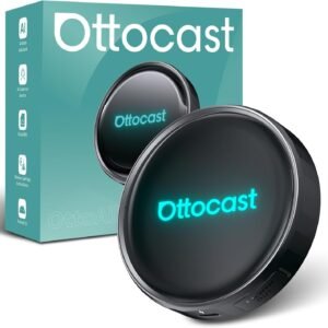 Ottocast P3 Pro OttoAibox Android 13 Smart AI Box, Netflix/YouTube integrado, adaptador automotivo sem fio CarPlay Android, reprodutor de vídeo de carro com função de tela dividida