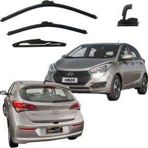 Kit 3 Paletas Limpador Para-brisa Hb20 2013 á 2019 Par Dianteiro + Traseira