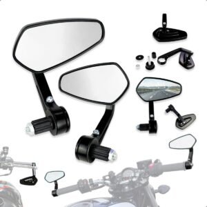 Retrovisor Moto Ponta De Guidão 7/8 Par Universal Alumínio Ajuste 360 Graus Café Racer