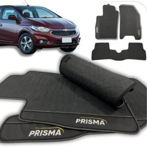 Tapete Automotivo para Chevrolet Prisma 2013 2014 2015 2016 2017 2018 2019 2020 2021 2022 2023 – Jogo 3 peças Proteção Carpete