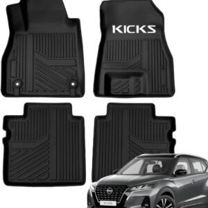 Jogo Tapete Bandeja Nissan Kicks 2016 a 2023 Borda Alta Elevada Impermeável Premium Protetor TPE
