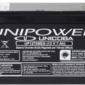 Bateria Para Nobreak Interna Selada 12V 7,0Ah Up1270Seg – Unipower