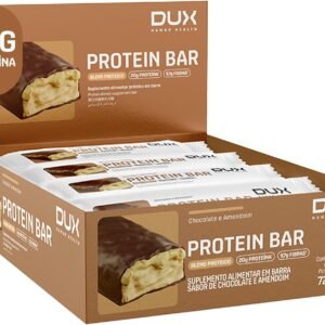 DUX HUMAN HEALTH Protein Bar 12 Unidades Chocolate e Amendoim – Snack Proteico com Fibras
